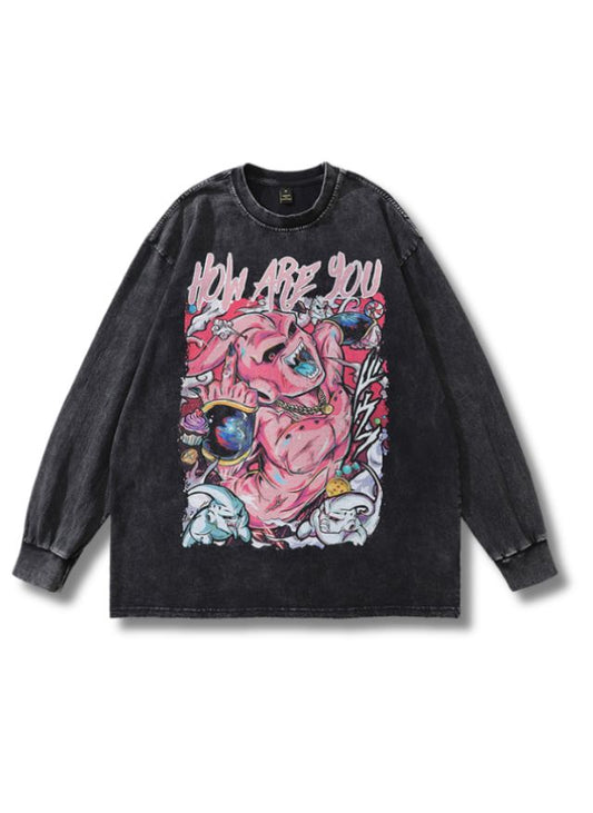 Lucas - Casual long sleeve T-shirt with Anime Print